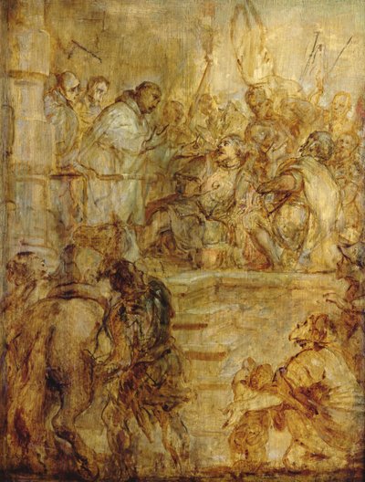 William, Duke of Aquitaine, converted by St. Bernard by Gaspar De Crayer